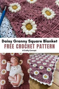 Follow this free crochet pattern to learn how to crochet an adorable daisy granny square blanket. A perfect crochet blanket for spring.