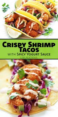 Crispy Shrimp Tacos Recipe » LeelaLicious