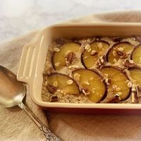 Cobbler for breakfast? …YES PLEASE!! This Baked Cobbler Oats Breakfast is a comforting and healthy way to start the day. Put away those cereal bowls and preheat the oven for this delicious breakfast for two. This is meant to be baked in a small dish. I used a 5 x 7 and also a round 6-inch diameter dish, both turned out great. The fruit you choose can be versatile. I used fresh plums, but you can also use peaches, apricots, or fresh figs or get creative with what you have in season. F…