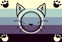 ﹒ ﹒ coined by me! a flag for intersex individuals who feel connected to cats / felines in some way )