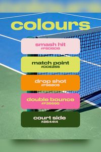 Pickleball color palettes for branding, court design, and other visual elements inspired by the #Sports_Colour_Palette #Sport_Brand_Color_Palette #Tennis_Color_Palette #Sports_Brand_Identity