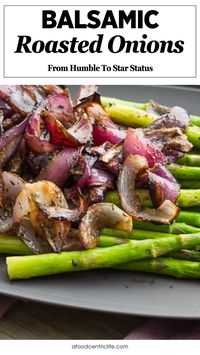 The humble sweet red onion elevates to star status with a little olive oil, Balsamic, herbs and roasting. Serve aside chicken, beef, burgers or alone over a quinoa or rice bowl.