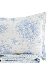 Upgrade your bedroom or guest room with this comfortable cotton quilt set featuring toile and stripe reversible prints. Twin set includes one quilt and one sham; Full/Queen and King sets include one quilt and two shams 100% cotton Machine wash, tumble dry Imported