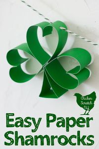 Get ready for St. Patrick's Day by crafting a whole forest of easy paper shamrocks! You can also turn them into a cute banner with bakers twine. #StPatricksDay #Shamrock