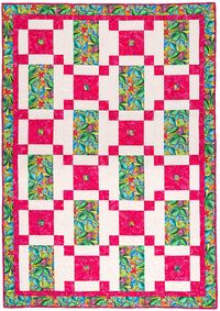 Donna Robinson of Fabric Café, known for her signature 3-yard quilt method, announce a new pattern book, Make it Easy  3-Yard Quilts! This book features 8 new patterns to make in a hurry! With Instructions for lap, twin, and queen/king are included. This means no more complicated math when a larger size quilt is desired and more time to quilt! Fans of 3-yard quilts will love these! Simplified fabric selection with three one-yard cuts! 8 new, easy-to-make, quilt patterns just waiting for vibrant fabric choices! Enlargement instructions included for twin, and queen/king size quilts. "What do you look for when it comes to selecting your next quilt project? Attractive designs, easy to follow instructions, simple fabric selection and a quilt that won't take a year to complete. Of course, the sa