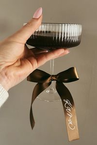 Espresso Martini Bachelorette Glass Ribbon Bow Drink Tag Wedding Bow Place Card Ribbon Personalized Espresso Glass Margs and Matrimony Tags - Etsy