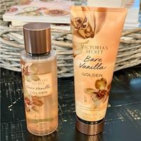 Nwt Victoria’s Secret Bare Vanilla Golden Fragrance Mist And Fragrance Lotion. Fragrance Notes Of Sugared Tonka, Orchid Blossom, And Bare Vanilla In The Golden Hour. Never Used. Smoke Free Home.