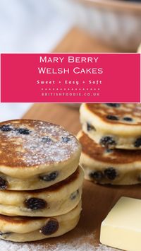 This traditional and authentic Welsh cakes recipe is one of the best cakes to come out of Wales.  Unforgettably flaky, tender, melt-in-your-mouth texture with sweet currants and spices - a cross between pancakes or a flat disc of fruited scone.