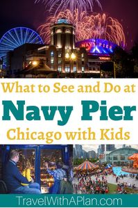 One of the best Chicago attractions is the historic Navy Pier!  Click here to discover the absolute best things to see and do at Chicago's Navy Pier with kids!  These Navy Pier attractions will delight you and your family as one of the best places to go in Chicago!  Travel With A Plan shares the details and photos.  #NavyPier #Chicagowithkids #whattodoatNavyPier #Chicago #familytravel #travelwithaplan #NavyPierwithkids #Chicagoattractions #Bestplacestogo #USfamilytravel #Pierpark #centennialwhee