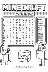 Keep the Minecraft fun going, even after screen time ends, with this free printable Minecraft themed word search puzzle. It's small and simple, for your younger Minecraft fans (more challenging puzzle also available). Plus, this activity sheet is totally free to download and print! Grab as many as you need for parties, your classroom, or just for a quiet activity at home.