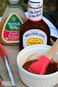 Italian BBQ Grilled Chicken | Renee's Kitchen Adventures - easy recipe for grilled barbecue chicken breasts made with BBQ sauce and Italian Salad Dressing. Perfect dinner recipe or lunch recipe! #CurbsideConvenience