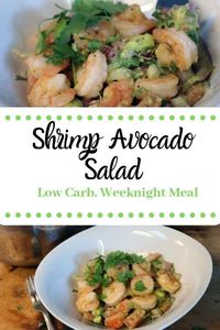 Ready in under 15 minutes, this shrimp avocado salad is a simple and delicious healthy weeknight meal!