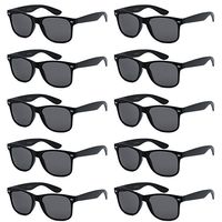 WHOLESALE UNISEX 80'S STYLE RETRO BULK LOT SUNGLASSES (Matte Black, Smoke)