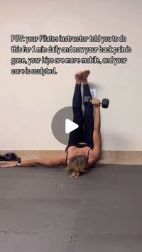 Marie │ Fit Mama │ Breast Cancer Survivor🎀 on Instagram: "POV: your Pilates instructor told you to do this for 1 min daily and now your back pain is gone, your hips are more mobile, and your core is sculpted.

This deep core exercise packs a punch by engaging the rectus abdominis (or “six-pack”) and the obliques, while requiring support from the hip flexors and glutes. Challenge yourself and grab a medium/heavy dumbbell. I’m using 10 lbs here. You got this💪🏽

✨Save & Share this one!✨

#strengthtrainingforwomen #matpilates #homepilates #wallpilates #pilates #wellness #pilates #pilatesgirl #strengthtraining #workoutroutine #thatgirl #thatgirlaesthetic #healthylifestyle #gymgirl #gymmotivation #gymgirl #gymlife #homeworkout"