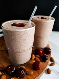 Sweet Cherry Almond Flaxseed Smoothie - U Keep Cooking