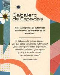 💫 Reflexión "Caballero de Espadas" 💫 "Solo las lágrimas de auténticos sufrimientos te liberarán de tu armadura" ~Robert Fisher~ 🥇🦬 Salgo a la lucha Enviado más que decidido Convencido más que seguro El frio de los campos no se compara al de mi espada y es nada con el fuego de mi espíritu Esas ideas puestas en mi mente solo me hacen ver al enemigo lejano pero peligroso pequeño pero presente Veloz voy al encuentro Rechinan mis dientes por retener la palabra Esa que quiere salir pero es...