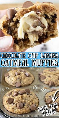 Chocolate chip banana oatmeal muffins are a recipe that you should treat yourself and your family to! These homemade muffins are a moist and tasty combination of sweet ripe bananas, hearty oats, and rich chocolate chips. Ideal for breakfast or as a snack, this banana muffin recipe offers a perfect mix of nutritious ingredients and delightful indulgence. Give this recipe of banana oatmeal muffins a try and savor the joy with each bite.
 