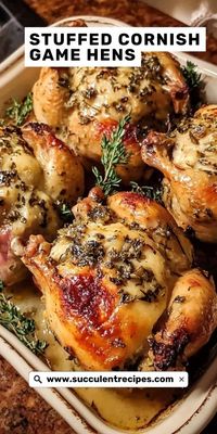 Make your special meals unforgettable with Stuffed Cornish Game Hens! A delicious stuffing and crispy, juicy hens make this dish a true showstopper.