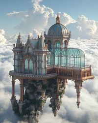 Imaginary castle in the sky - floating above the clouds. #castle #imagination #clouds #sky #dream #fantasy #fantasyworld