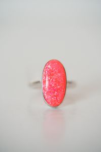 Steeley Ring | Oval | Pink Opal – Goldie Lew Jewelry