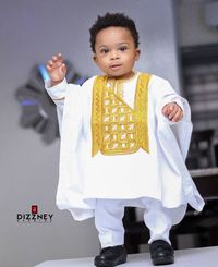 This gorgeous African Kids Boys Agbada Traditional Shirt 3 Piece Set is the perfect attire for a child for any tradional/special occasion. It comes as a 3 piece set including trousers, top as well as the agbada shirt. Your child is surely to be the best dressed at any occasion!