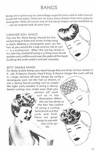 How to instructions for creating 1940s style forward roll and Betty Grable style bangs.