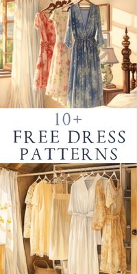 Here are 10+ trendy free dress sewing patterns to make for your next sewing project. Many have downloadable pdf patterns or easy to follow tutorials