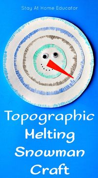 Topographic Melting Snowman Craft - Stay At Home Educator