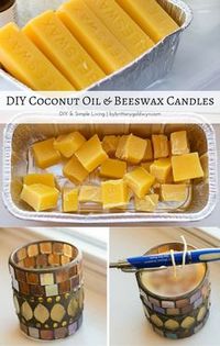 Learn how I made coconut oil and beeswax candles in my own kitchen--this is THE BEST recipe I've found!!