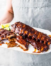 If peanut butter caramel sounds like something you’re more likely to drizzle over ice cream, think again. This elevates BBQ pork ribs to a whole new level – they’re best simply served with a citrussy slaw and rice