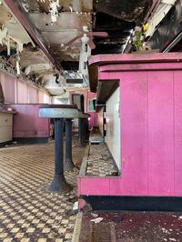 Abandoned pink themed Diner in the middle of nowhere : AbandonedPorn