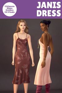 Janis is a beautiful custom content maxi dress for #TheSims4 this dress has a set of solid colours or pattern swatches that are all so fun. The dress has a small ruffle around the top hem and spaghetti straps so its perfect for summer #Sims4CC