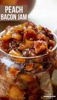 Elevate your peach preserves by making this jam! Peach Bacon Jam combines bacon, caramelized onions, peaches, garlic, and a bit of spice, cooked with brown sugar, apple cider vinegar, and maple syrup for a deliciously complex flavor. It’s so good, I could eat it with a spoon! But, save some for other foods like biscuits, scrambled eggs, grilled meats, or charcuterie boards, just to give you a few ideas.