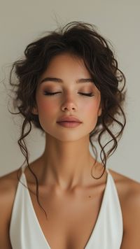 Timeless beauty meets effortless elegance in this bridal look 👰✨ The soft curls frame her face perfectly, while the natural makeup enhances her features with a gentle glow. The classic white dress adds to the serene and romantic vibe of a perfect wedding day. 🌸💍 #bride #weddingday #beauty #elegance #bridalstyle #romantic #makeup #hair #bridallook