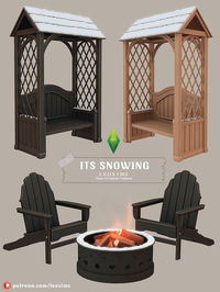 Sims 4 - Sims 4 Custom Content - sims4cc - sims4 - ts4 - s4cc - ts4cc - thesims4 - sims 4 cc - snow - outdoors - the sims 4 - winter - backyard - garden - arbor - bench - firepit