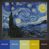 Starry Night, Vincent van Gogh - 10 Free Color Palettes From 10 Famous Paintings | Design Shack