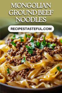 This flavorful Mongolian Ground Beef Noodles dish combines savory ground beef, a rich, slightly sweet sauce, and tender linguine, making it a perfect quick weeknight dinner.