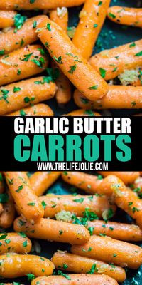 Cooked carrots don't have to be sugary sweet! Try these easy Garlic Butter Carrots. They're sautéed with a savory mix of butter and garlic and finished with fresh parsley for a simple side dish that's sure to please!