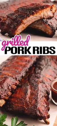 Fall-off-the-bone ribs drenched in sweet and tangy barbecue sauce, these Grilled Ribs are bound to be a summertime staple in your house!