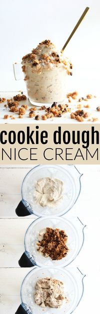 This Cookie Dough Nice Cream is so refreshing and perfect for summer! The ice cream is packed with gluten free cookie dough and made entirely from bananas! thetoastedpinenut.com