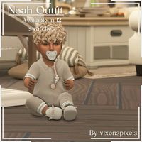 Noah Outfit Infant male category Available in 12 swatches Base game friendly Disabled for random With how long infants have been... – @vixonspixels on Tumblr