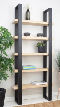 Shelving Unit , Industrial Bookcase , Wood and Steel - Etsy