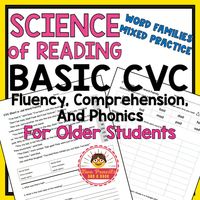 CVC Short Vowels for Older Students Reading Comprehension and Fluency