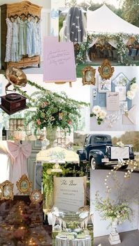 Outdoor summer wedding mood board, August 2024 wedding, late summer wedding, cottagecore wedding, 2024 wedding trends, antebellum wedding, southern wedding, shabby chic wedding, french country wedding, victorian style wedding, vintage wedding, tent reception wedding, coquette wedding 2024, coquette bridal style, coquette wedding aesthetic