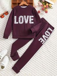 Don't miss this hot deal on SHEIN! Save big on this!🛒Tween Girl LOVE Letter Pattern Clothing, Round Neck Top   Pants Set , Spring And Autumn Gifts 5.3k  sold
💰Price[$8.13] -26%