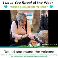 This week's I Love You Ritual comes to us from UCP Preschool singing, a fun variation of "Round and Round the Garden" with a dinosaur twist..."Round and Round the Volcano." 🌋  If you enjoyed this video, give us a ❤️ in the comments and try it with your children. #iHeartCD