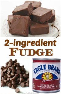 2 Ingredient Fudge is the easiest way to make fudge ever and so delicious. Make yummy chocolate fudge with only two ingredients. #food #yummy #recipe #fudge #easy #simple #dessert #chocolate