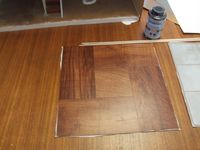 DIY hardwood dollhouse flooring from vinyl tiles | Little Victorian