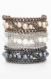 Givenchy Glass Pearl & Chain Bracelets