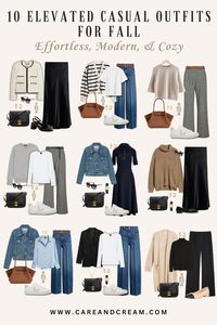 Elevated casual fall outfits for women—a curated collection of 10 autumn outfit options that combine ease with style. Get inspired by our fall fashion outfits and create your own fall outfit ideas. Boost your fall style and build a versatile fall capsule wardrobe. Discover cute, classy, and cozy everyday fall outfits; this is a must-read for anyone loving casual fall fashion.